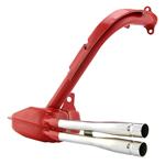 Art. 24218000 Marmitta SERIE PRO "Sport" replica per Vespa 50/N/L/R/S /Special/SR/SS acciaio, rosso, silenziatore: cromo, lefthand, con doppio scarico cromato Art. 24218000 Marmitta SERIE PRO "Sport" replica per Vespa 50/N/L/R/S /Special/SR/SS acciaio, rosso, silenziatore: cromo, lefthand, con doppio scarico cromato